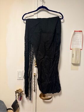 Zara Black Linen Blend Skirt with Subtle Texture, beach vibes!